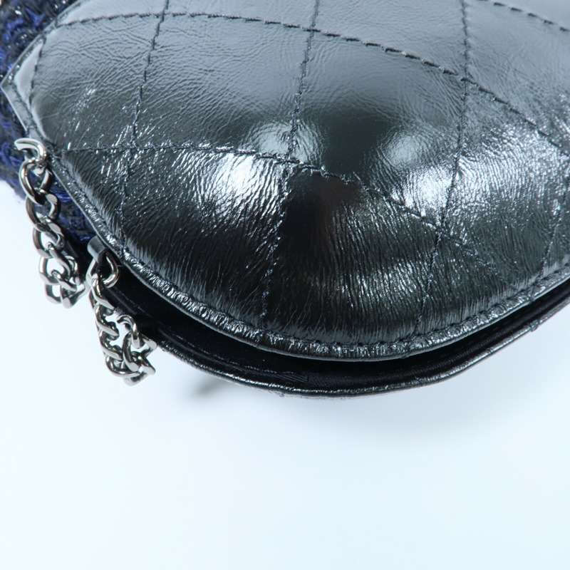 CHANEL 牛皮皮革/Tweed Small Gabrielle Bucket鏈帶肩背袋-11
