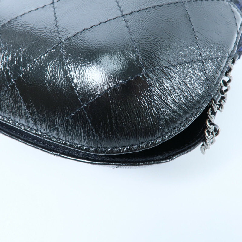 CHANEL 牛皮皮革/Tweed Small Gabrielle Bucket鏈帶肩背袋-12