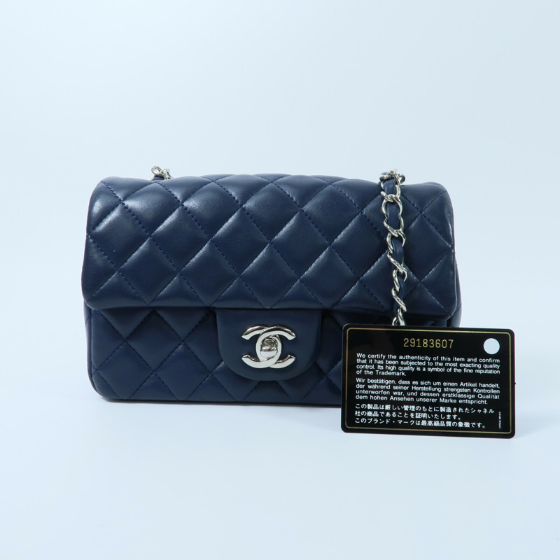 CHANEL 羊皮皮革Mini Classic 20鏈帶肩背袋-12
