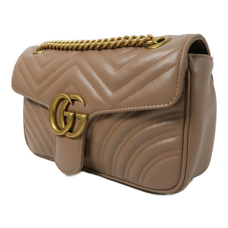 GUCCI 牛皮皮革GG Marmont鏈帶肩背袋-2