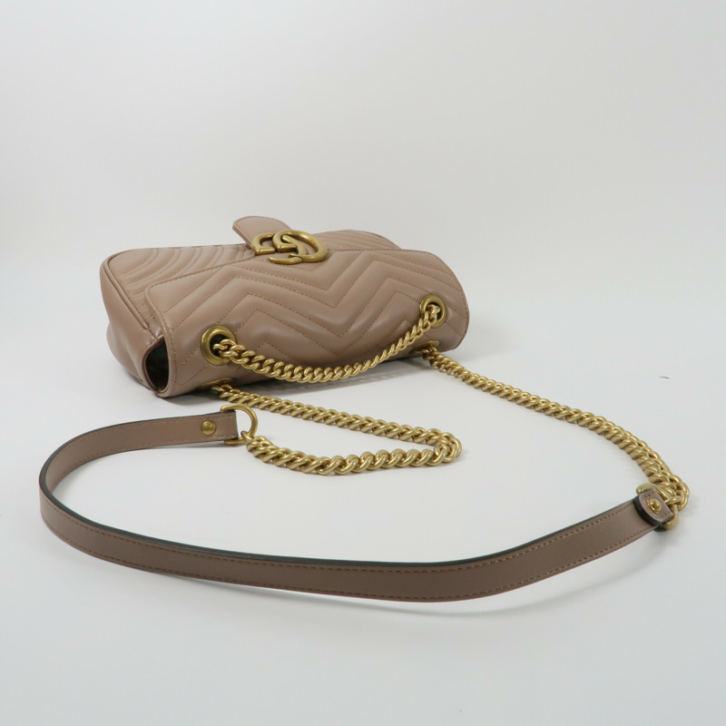 GUCCI 牛皮皮革GG Marmont鏈帶肩背袋-8