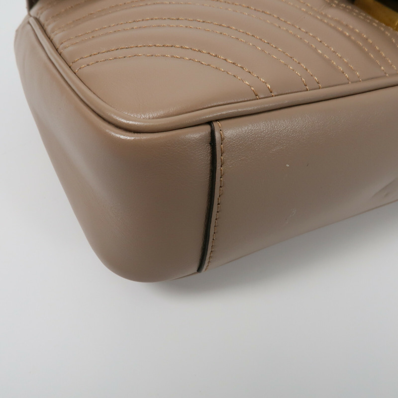 GUCCI 牛皮皮革GG Marmont鏈帶肩背袋-10