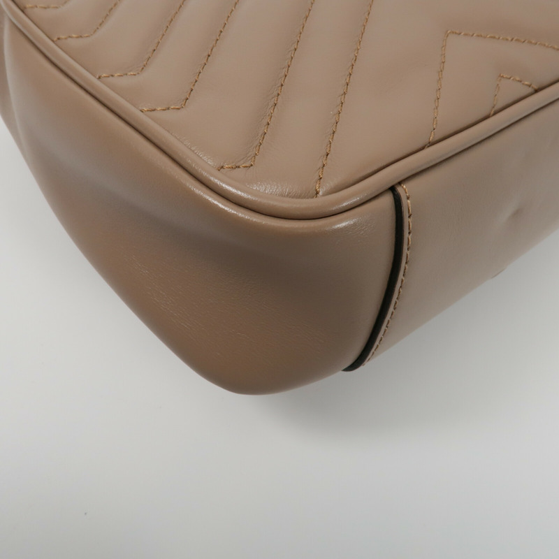 GUCCI 牛皮皮革GG Marmont鏈帶肩背袋-12