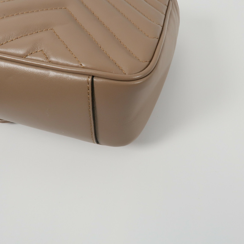 GUCCI 牛皮皮革GG Marmont鏈帶肩背袋-13