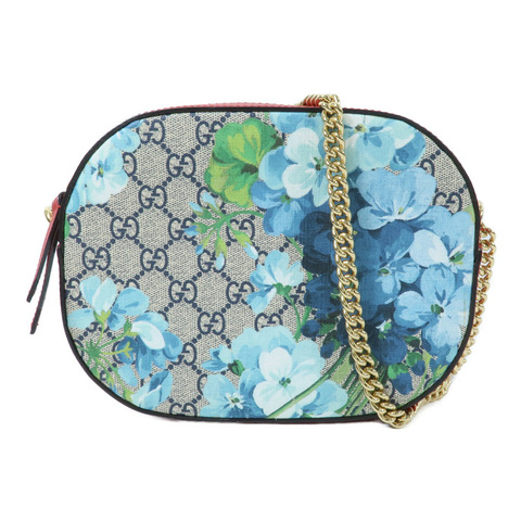 GUCCI 塗層帆布GG Supreme Blooms鏈帶肩背袋