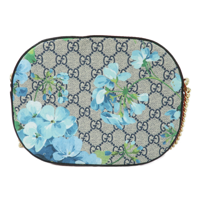 GUCCI 塗層帆布GG Supreme Blooms鏈帶肩背袋-1