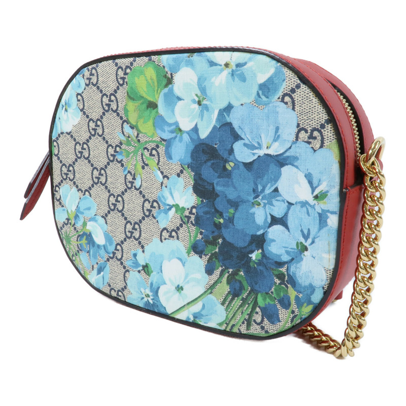 GUCCI 塗層帆布GG Supreme Blooms鏈帶肩背袋-2