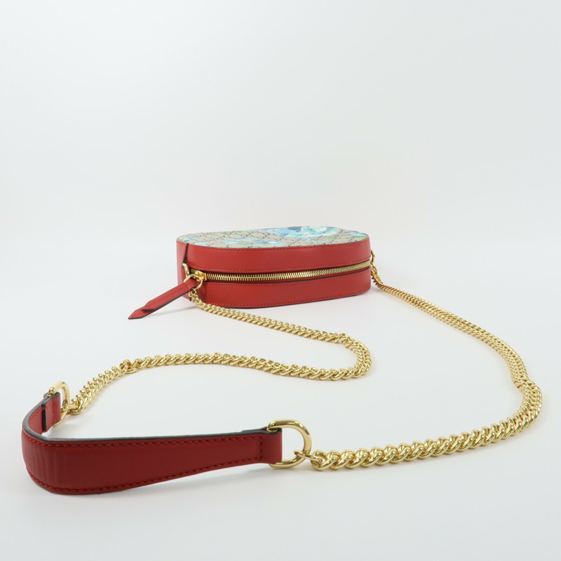GUCCI 塗層帆布GG Supreme Blooms鏈帶肩背袋-7