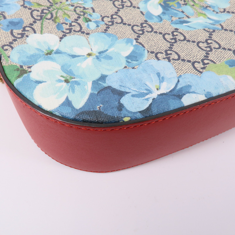 GUCCI 塗層帆布GG Supreme Blooms鏈帶肩背袋-11