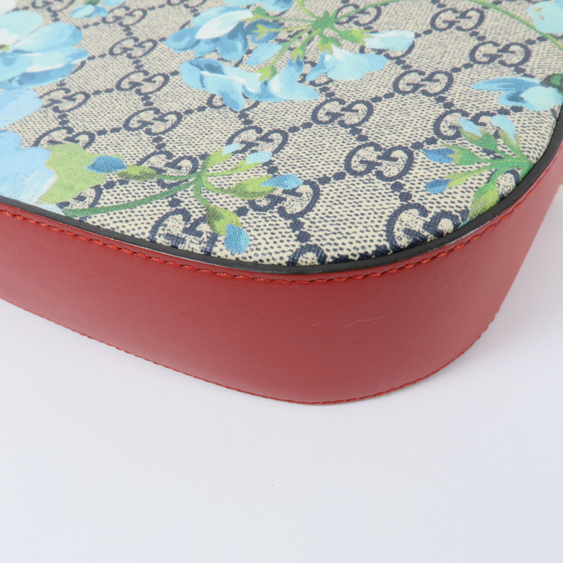 GUCCI 塗層帆布GG Supreme Blooms鏈帶肩背袋-12