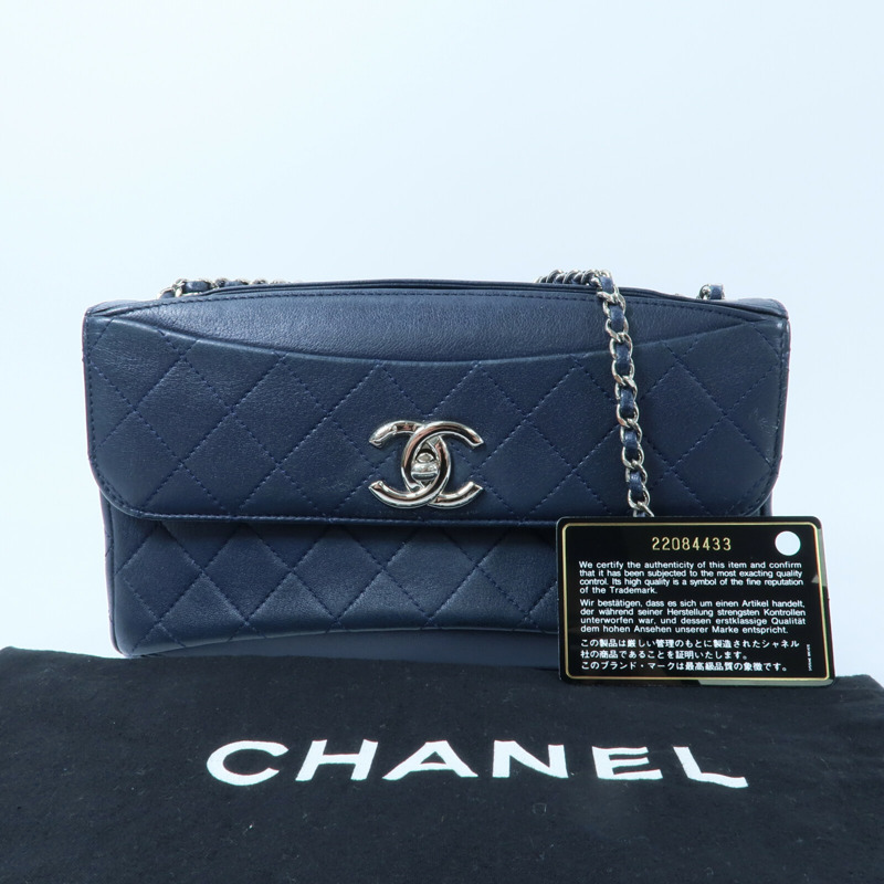 CHANEL 牛皮皮革Chain Shoulder鏈帶肩背袋-11