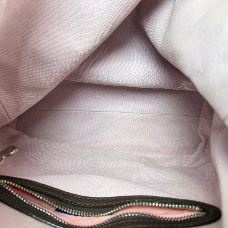 Burberry/博柏利 粉色格紋帆布單肩包 銀扣 附件:兩條可拆卸肩帶-7