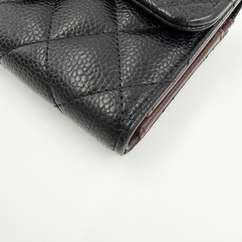 CHANEL - 黑色金釦荔枝皮三折中夾-7