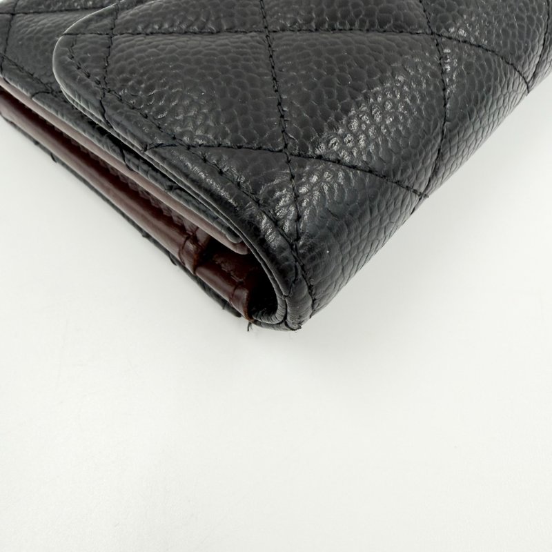 CHANEL - 黑色金釦荔枝皮三折中夾-8