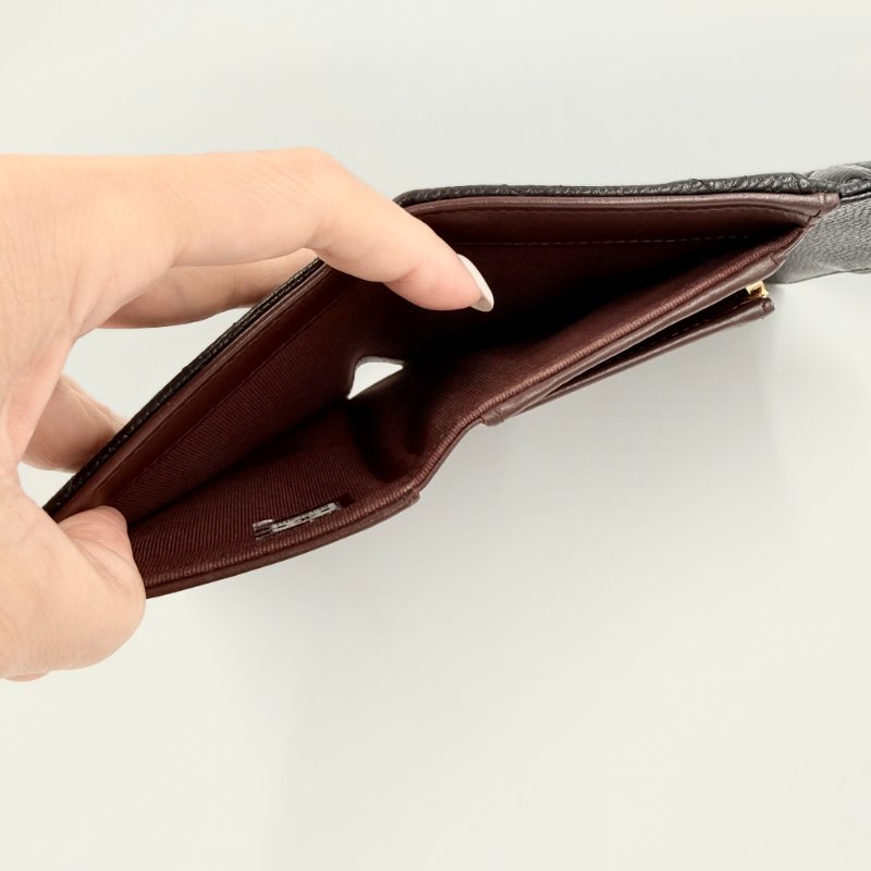 CHANEL - 黑色金釦荔枝皮三折中夾-14