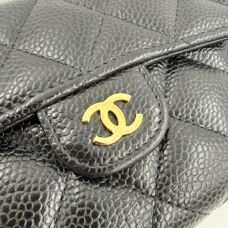 CHANEL - 黑色金釦荔枝皮三折中夾-15