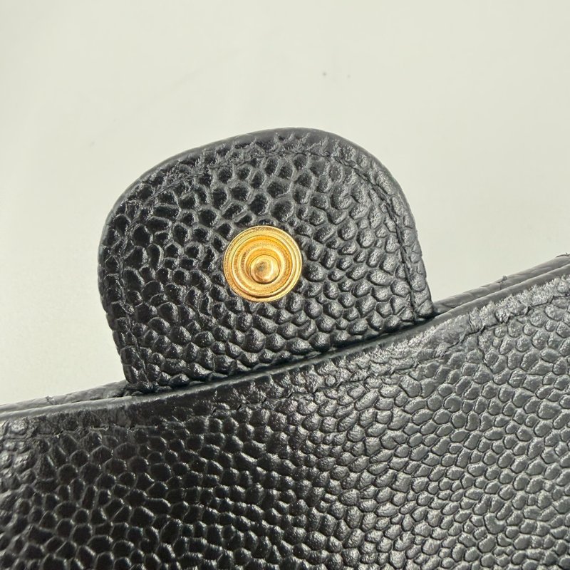 CHANEL - 黑色金釦荔枝皮三折中夾-16