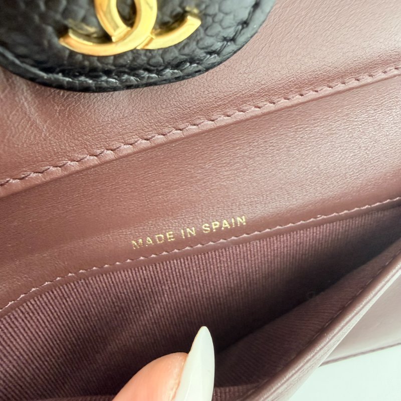 CHANEL - 黑色金釦荔枝皮三折中夾-18