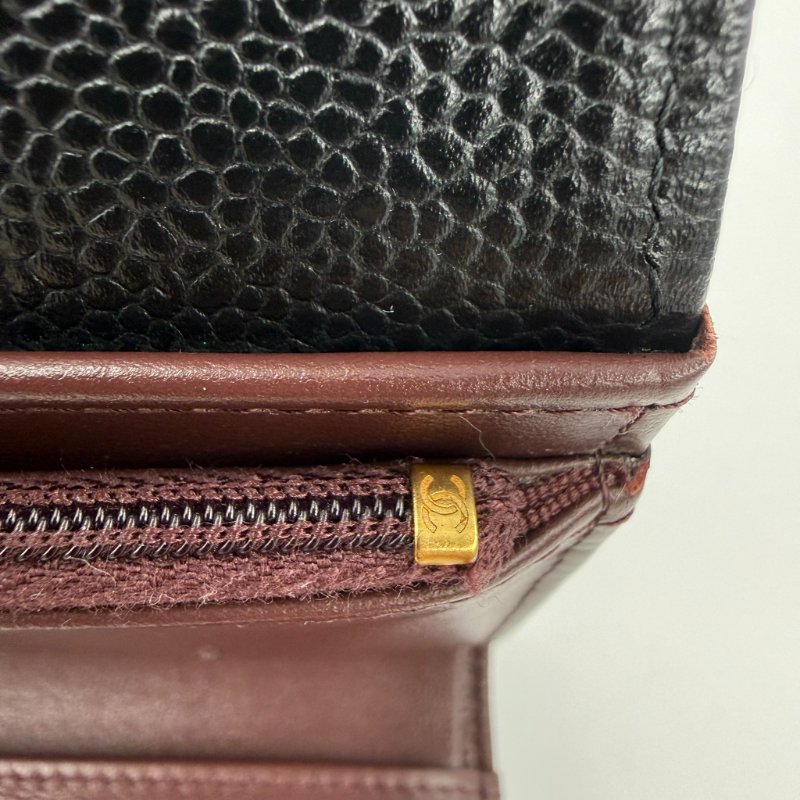 CHANEL - 黑色金釦荔枝皮三折中夾-19