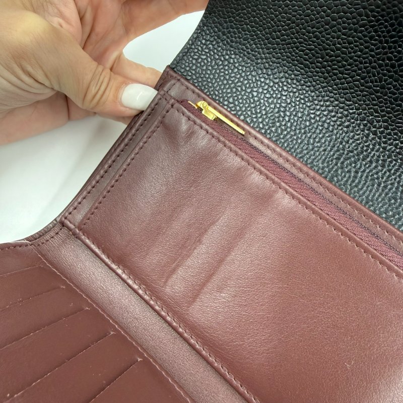 CHANEL - 黑色金釦荔枝皮三折中夾-21