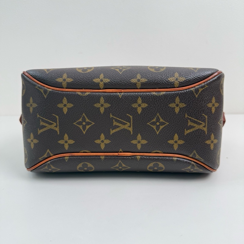 Louis Vuitton /路易威登 棕色老花斜挎包 金扣-5