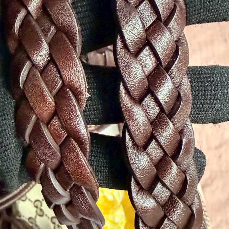 GUCCI GG緹花帆布竹節流蘇編織包-9