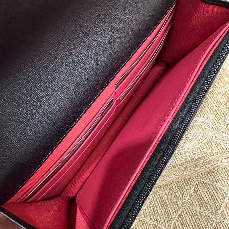 Chanel 黑羊皮霧金釦山茶花調節釦下蓋Woc斜背包AP3297-8