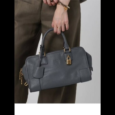 【LA LUNE】中古包 Loewe Amazona 28灰藍色波士頓包 手提包 二手包 古董包