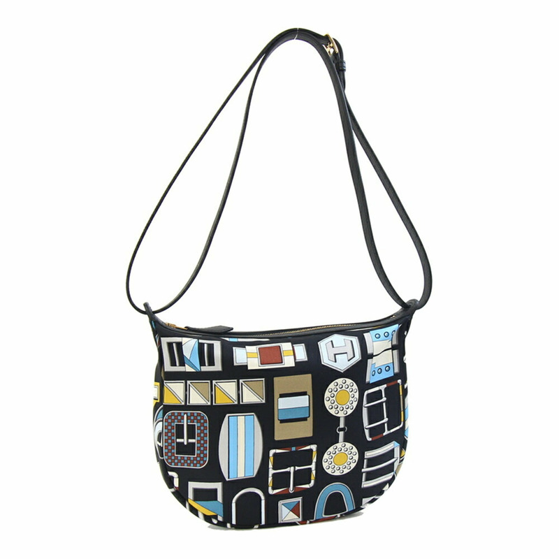 愛馬仕 Sursoy To Go H085196 藍色海軍藍 Craie 黑色真絲 Veau Swift 斜背包 Carre en Boucles 女士 HERMES-0