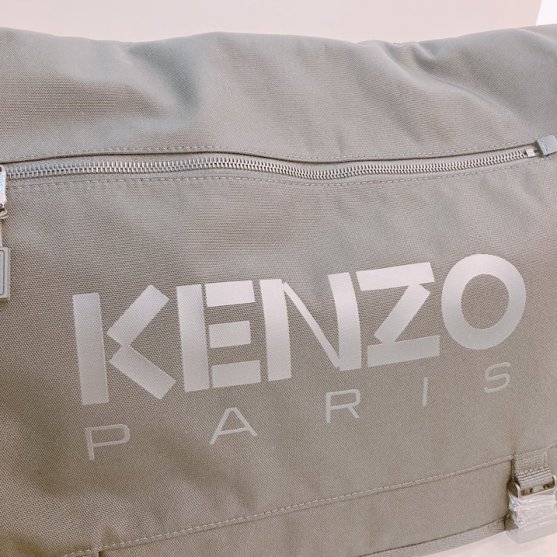 MS0627 Kenzo 凱卓 高田賢三 大號 郵差包 尼龍帆布 全黑 黑扣 48H Messenger Bag Large Nylon So Black x PHW-10