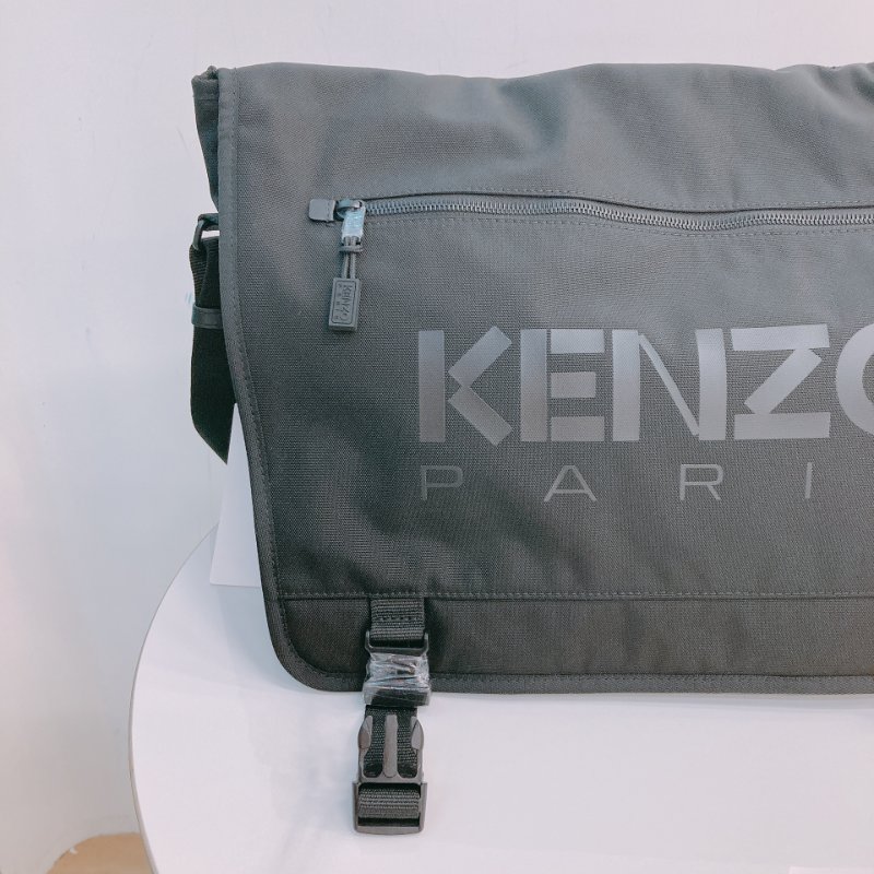MS0627 Kenzo 凱卓 高田賢三 大號 郵差包 尼龍帆布 全黑 黑扣 48H Messenger Bag Large Nylon So Black x PHW-11