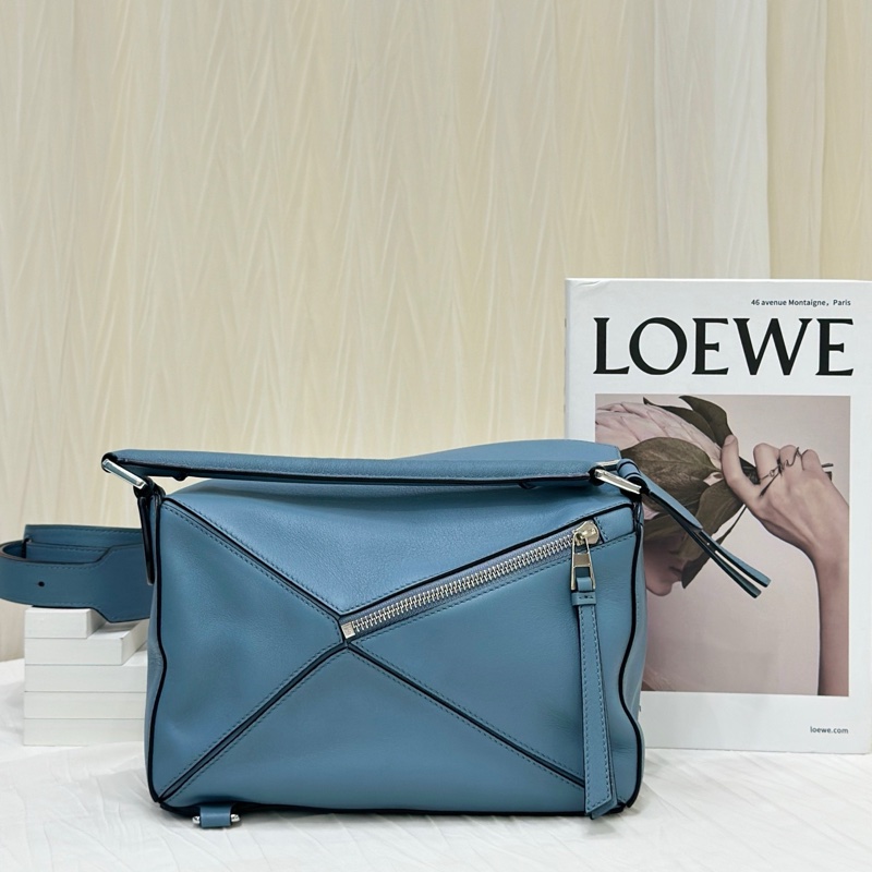 Loewe羅意威霧霾藍Puzzle小號幾何包-2