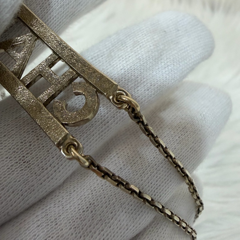 CHANEL AB8049 logo 金色金鍊水鑽字牌字母名字 項鍊 鎖骨鍊 頸鍊-19