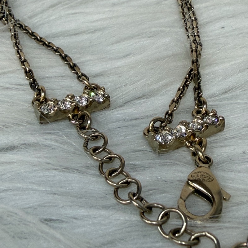 CHANEL AB8049 logo 金色金鍊水鑽字牌字母名字 項鍊 鎖骨鍊 頸鍊-21