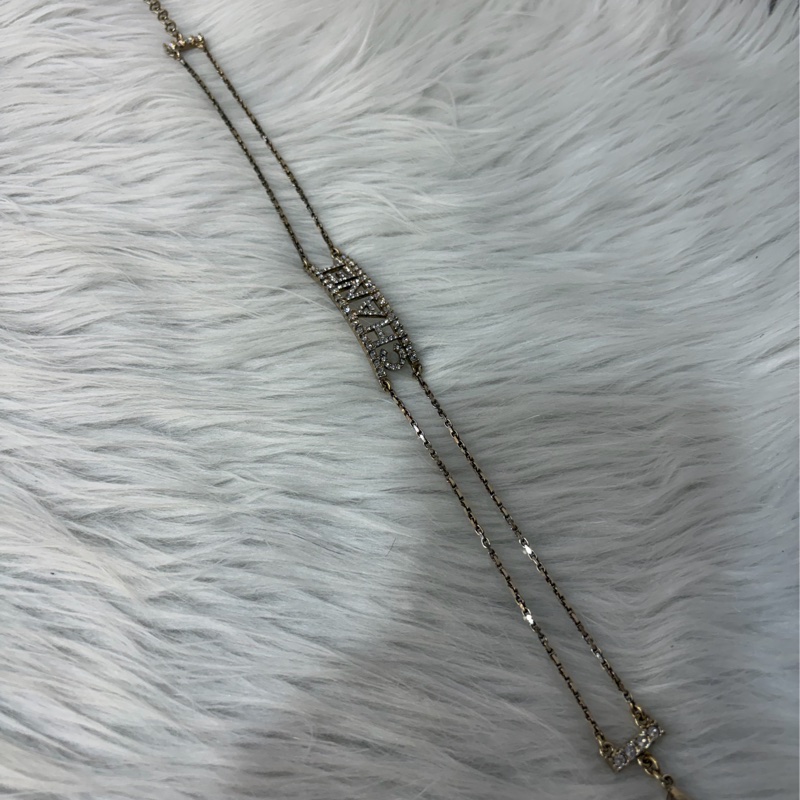 CHANEL AB8049 logo 金色金鍊水鑽字牌字母名字 項鍊 鎖骨鍊 頸鍊-25