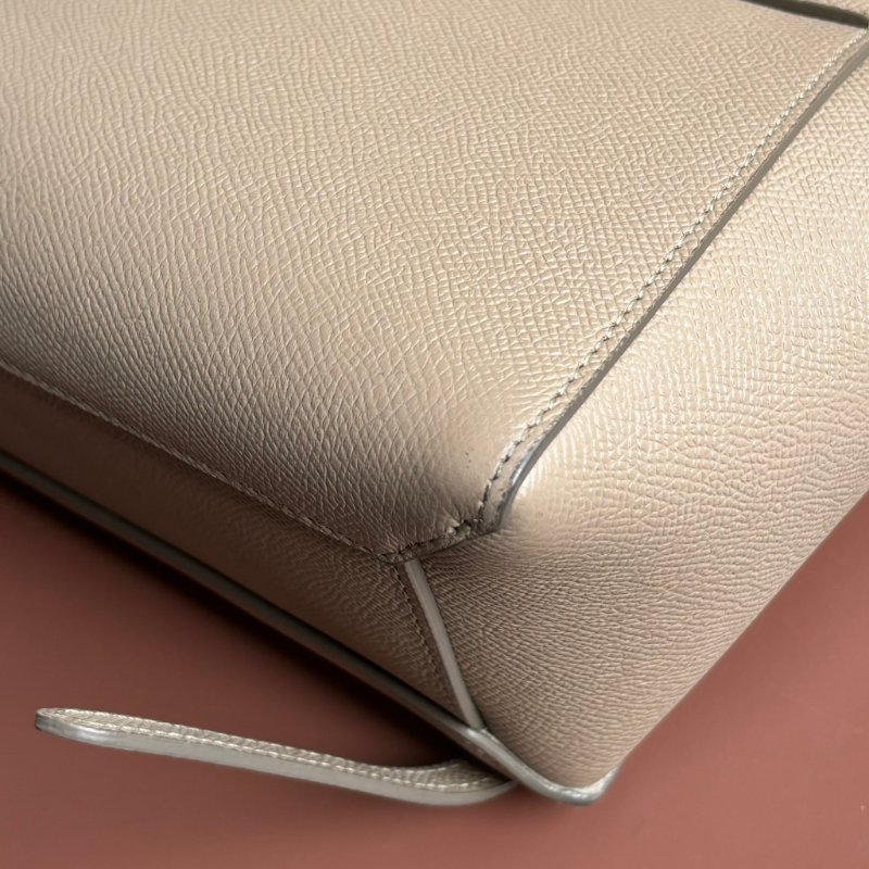 停產絕版::CELINE:: Nano Belt Bag 兩用手提斜背鯰魚包(淺灰褐色)-4