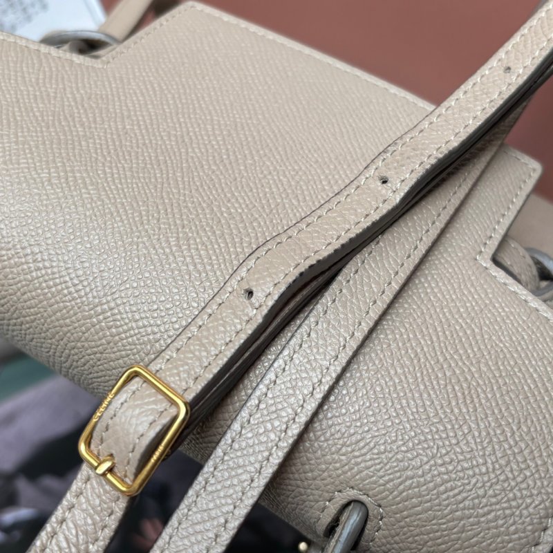 停產絕版::CELINE:: Nano Belt Bag 兩用手提斜背鯰魚包(淺灰褐色)-12