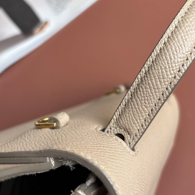 停產絕版::CELINE:: Nano Belt Bag 兩用手提斜背鯰魚包(淺灰褐色)-21