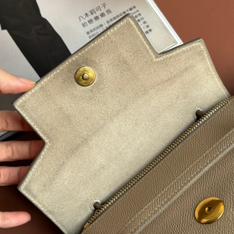 停產絕版::CELINE:: Nano Belt Bag 兩用手提斜背鯰魚包(淺灰褐色)-24