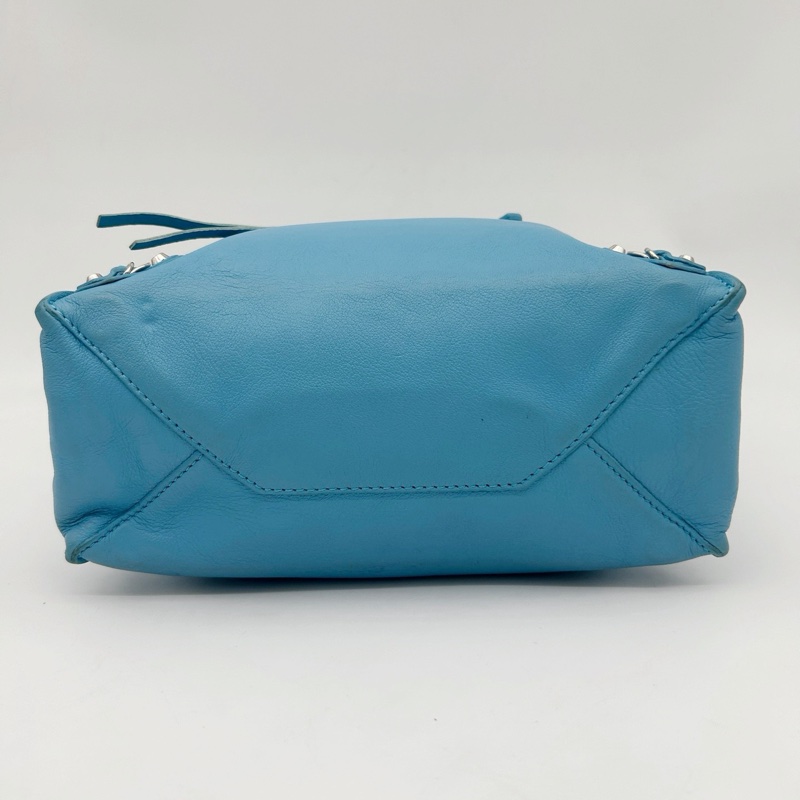 「JL精品代購」巴黎世家Balenciaga湖藍色小號paperbag 2way包-7