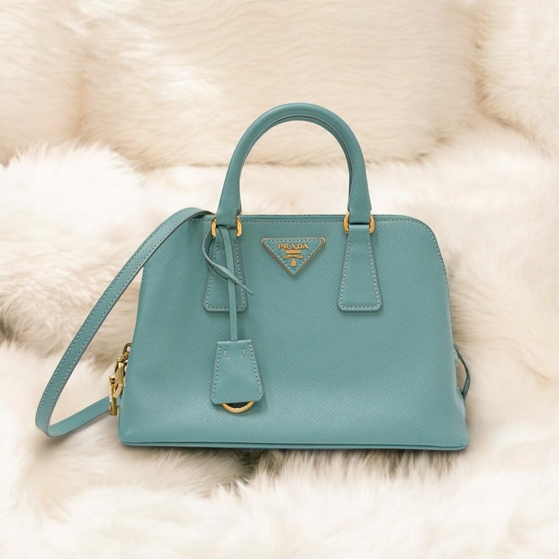 莉亞精品♡ Prada 湖水藍貝殼包 手提包 #二手-0