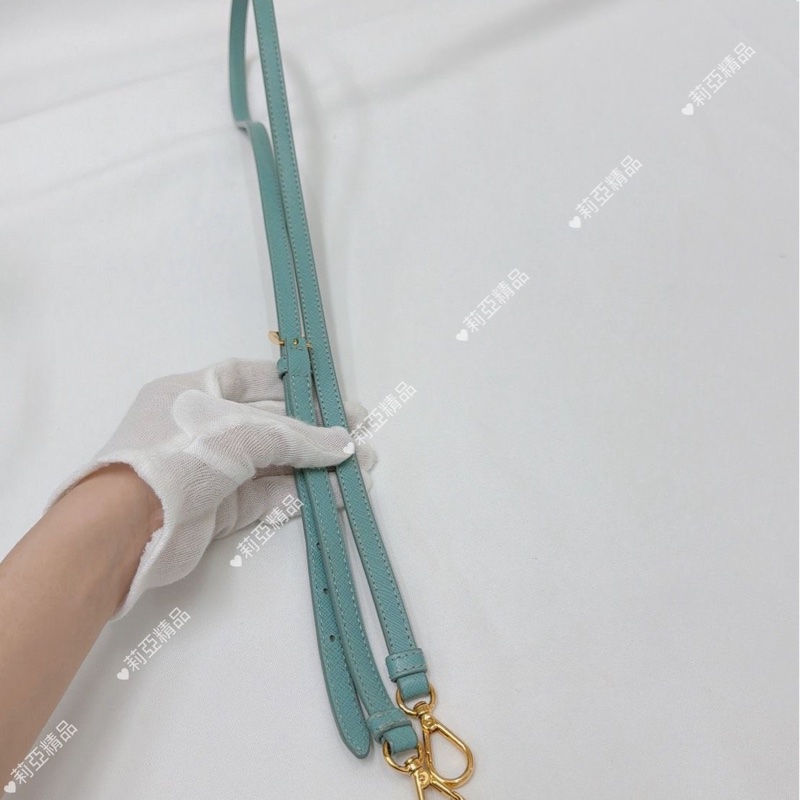 莉亞精品♡ Prada 湖水藍貝殼包 手提包 #二手-8