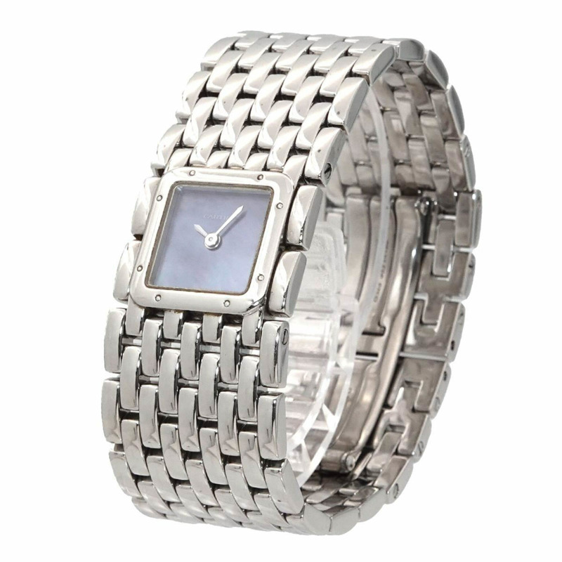 卡地亞 Panthère Ruban W61002T9 女士腕錶 藍色錶殼 石英錶-2