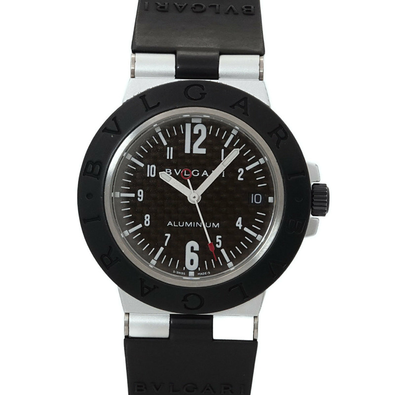寶格麗 (Bulgari) BVLGARI AL38TA 鋁合金男士腕錶,日期顯示,黑色碳橡膠錶帶,自動機械機芯-0