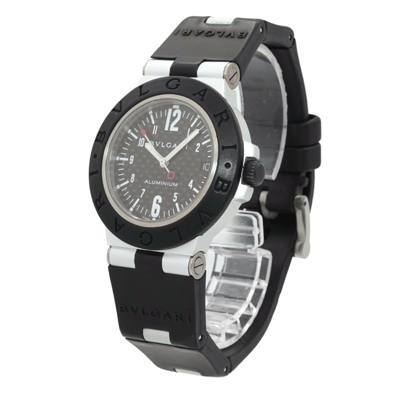 寶格麗 (Bulgari) BVLGARI AL38TA 鋁合金男士腕錶,日期顯示,黑色碳橡膠錶帶,自動機械機芯-1