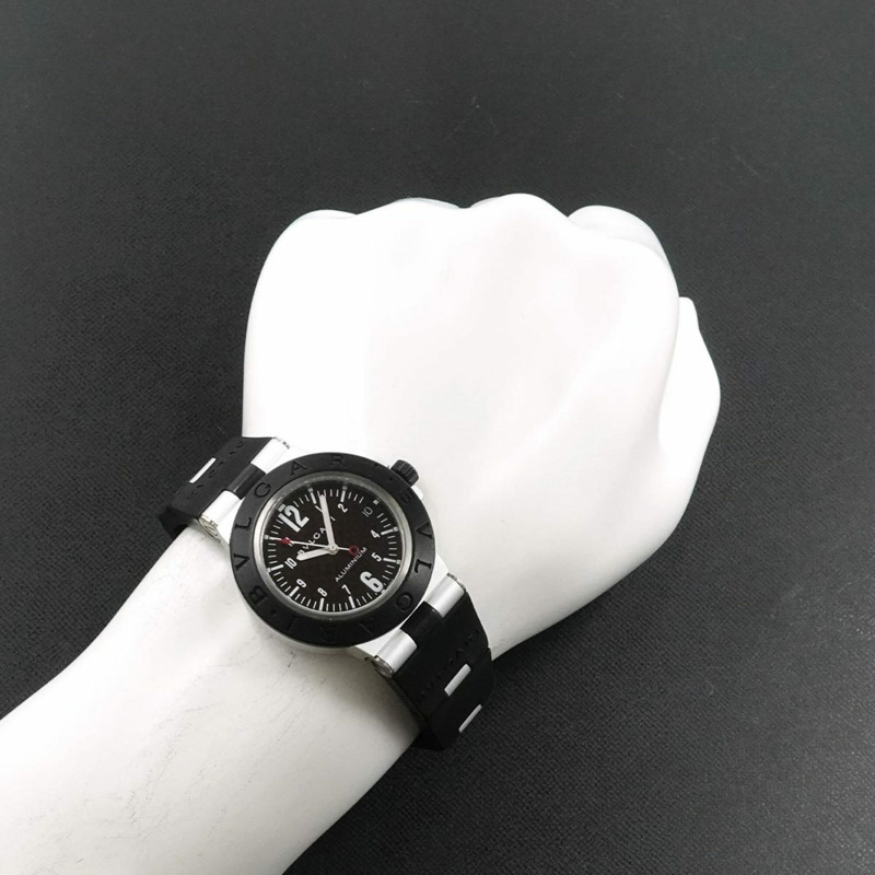 寶格麗 (Bulgari) BVLGARI AL38TA 鋁合金男士腕錶,日期顯示,黑色碳橡膠錶帶,自動機械機芯-2