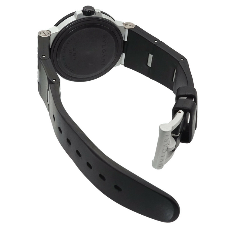 寶格麗 (Bulgari) BVLGARI AL38TA 鋁合金男士腕錶,日期顯示,黑色碳橡膠錶帶,自動機械機芯-3