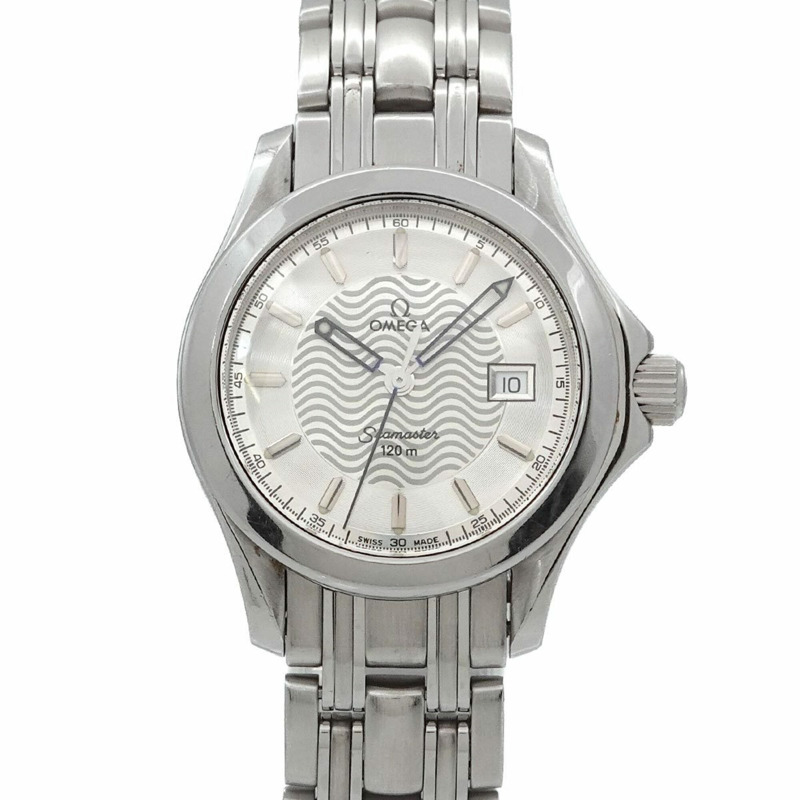 歐米茄海馬系列120 2571 31女錶，日期顯示，銀色，石英錶-0