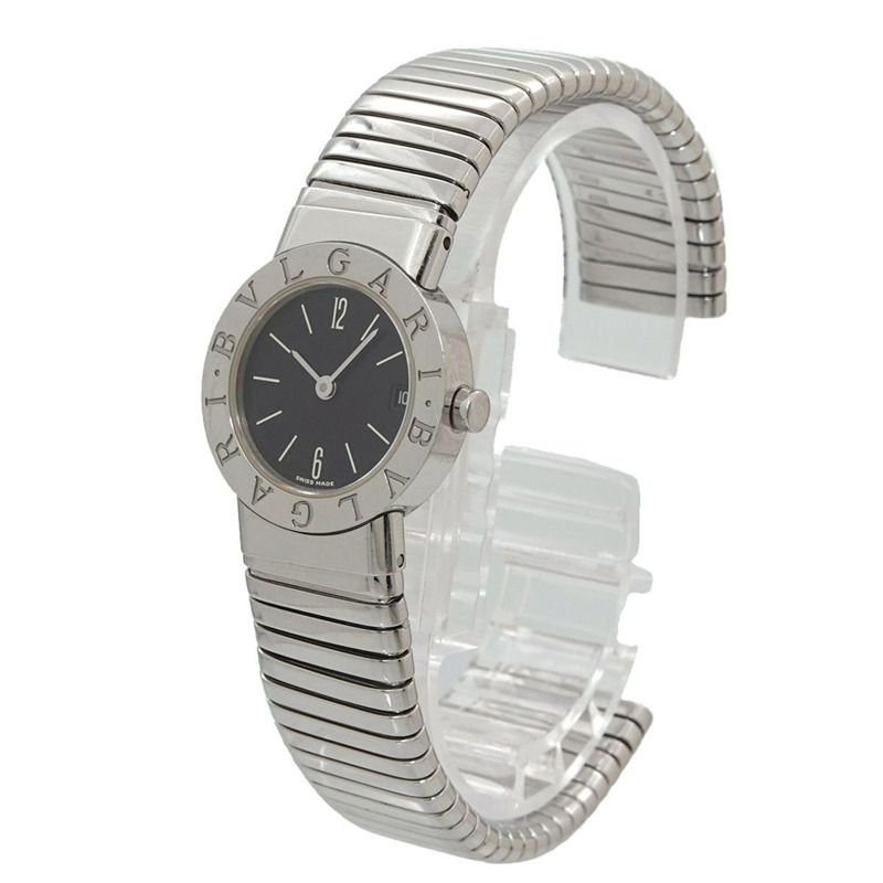 寶格麗 Tubogas BB232TS 女士腕錶,日期顯示,黑色石英錶-1