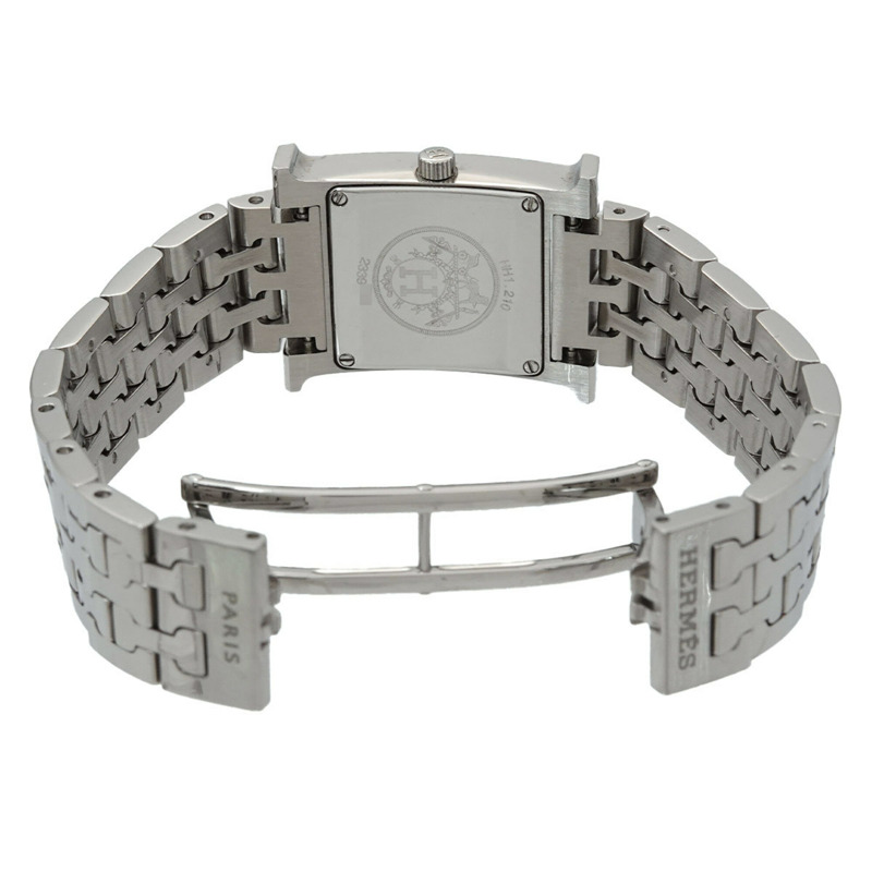 愛馬仕 H-Watch HH1 210 女士腕錶 12P 鑲鑽 白色錶殼 石英錶 H-3